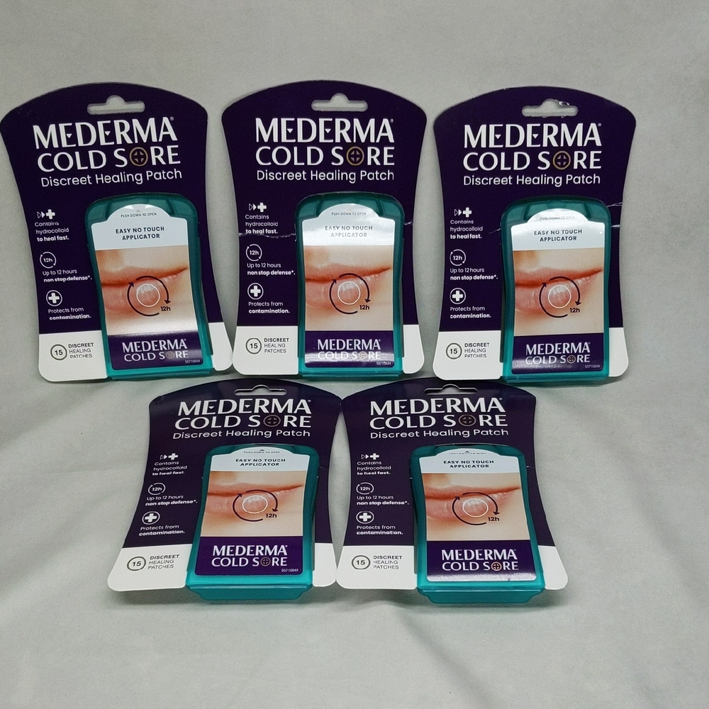 5 pk Cold Sore Healing Patch Mederma 75 Discreet Patches Total